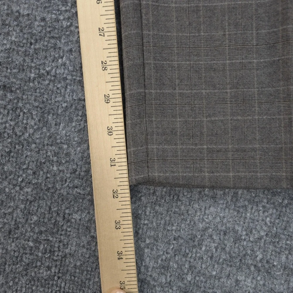 Banana Republic Pants Mens 36x32 Brown Plaid‎ Wool Flannel Dress Slim Fit Golf
